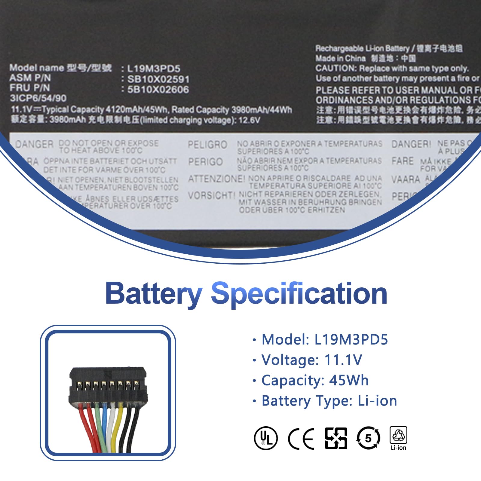 ANTIEE 45Wh L19M3PD5 Batería para Lenovo ThinkPad E14 E15 2020 2021 2022 2nd 3rd 4th Gen 2 3 4 G2 G3 G4 20T8 20TD 20YG 20YJ 20T6 20Y7 20YJD 20YE 20YF 21E3 L20M3PD4 L20C3PD4 L19C3PD5 L19L3PD5