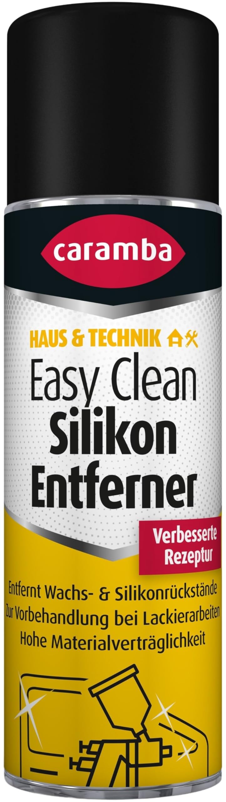 Caramba Easy Clean Silikon Entferner, Spray zum Lösen von Silikon und Wachsen, Flüssig, zur Lackiervorbereitung verschiedener Oberflächen, 300 ml