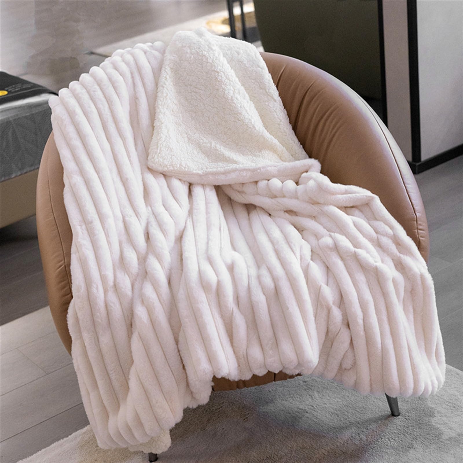 Couverture canapé WOLWES plaid double face pour le bureau en hiver