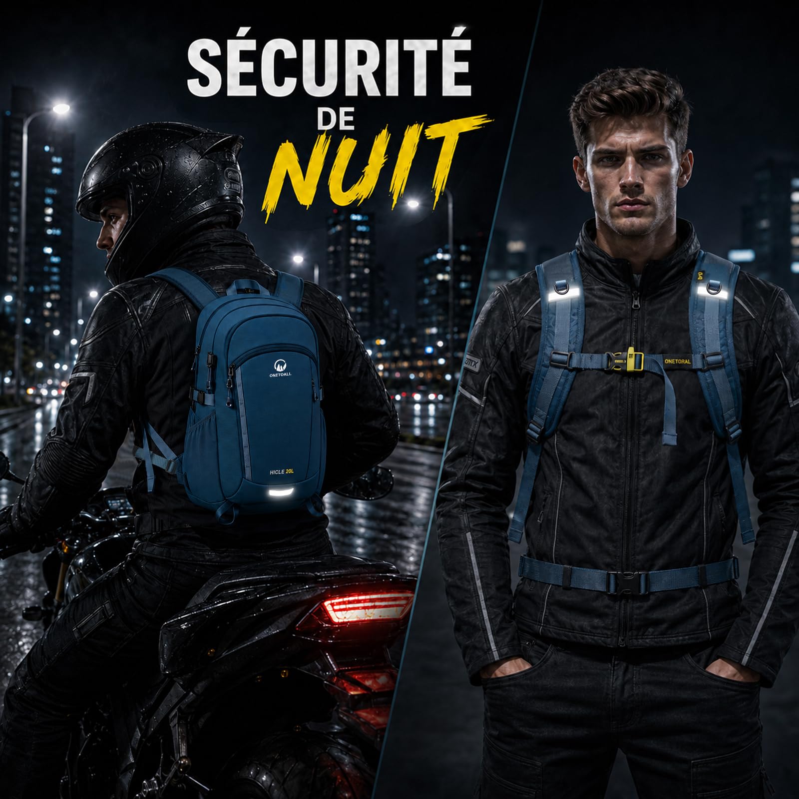 Sac a Dos Randonnee Homme Femme 20L Inclus Couvre-Pluie Confort | Légèreté, Ergonomie, Système de Suspension, Résistance, Multiples Compartiments, pour Travail Voyages Courts Cyclisme Camping