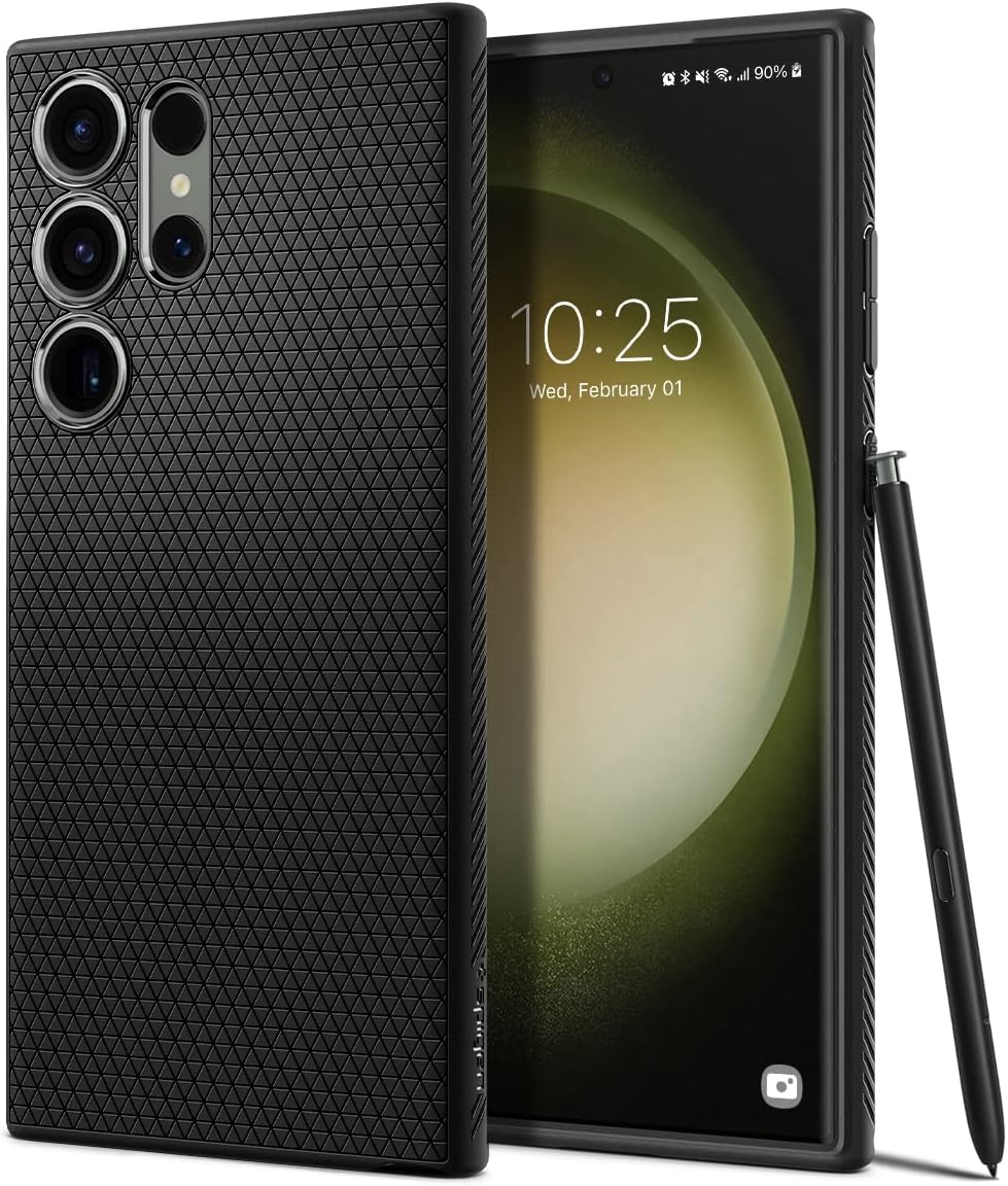 for Galaxy S23 Ultra Case, Liquid Air [No Magnet Ring] [Military-Grade Protection] - Matte Black