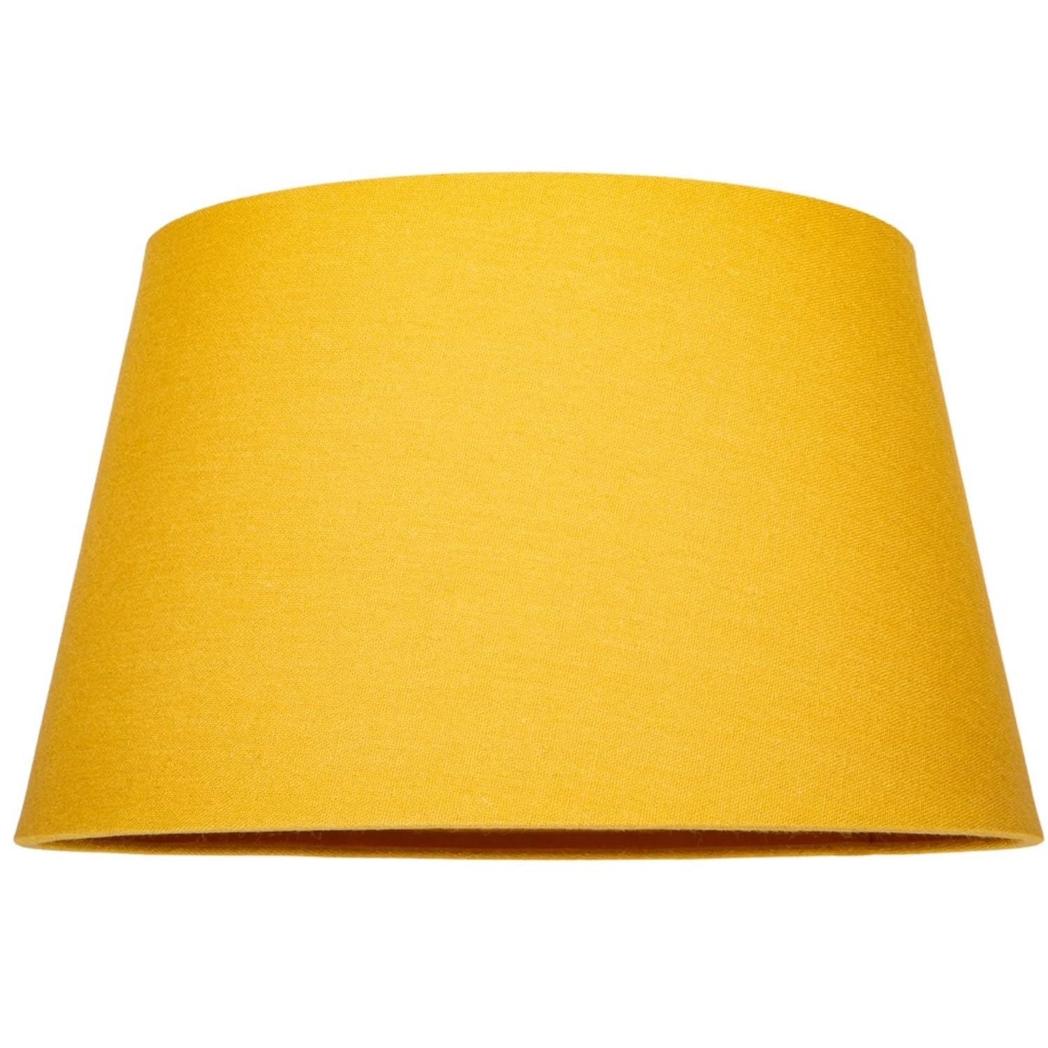 Traditional 14 Inch Ochre Mustard Linen Drum Table/Pendant Lampshade 60w Maximum | with Inner Cotton Fabric Lining | Reversible Gimbal by Happy Homewares