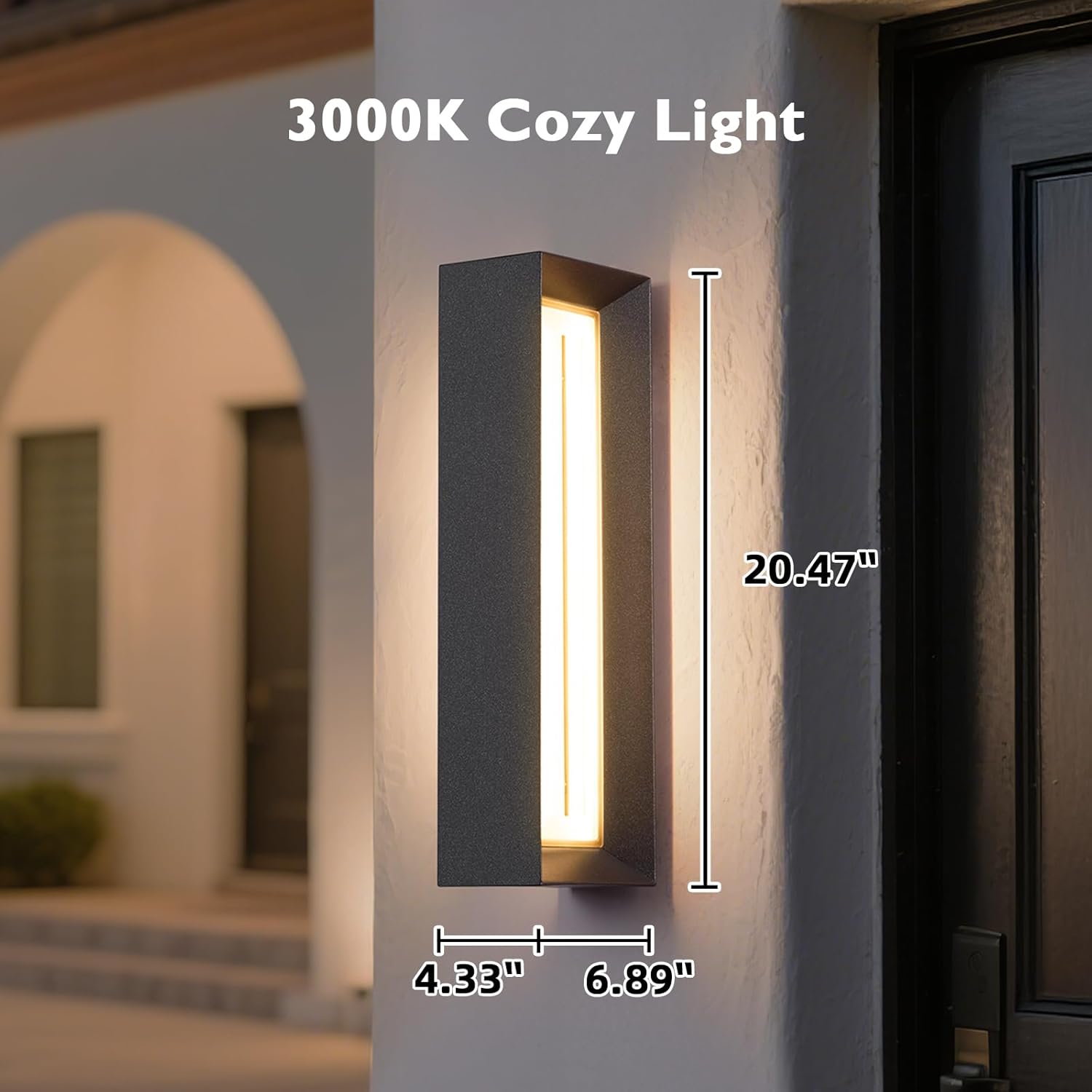Condition photo showing New/Like New for outdoor wall lights, 20.5" front porch light fixture waterproof large outdoor sconces wall lighting mount hard wired, 3000k modern outside house light for exterior patio garage door