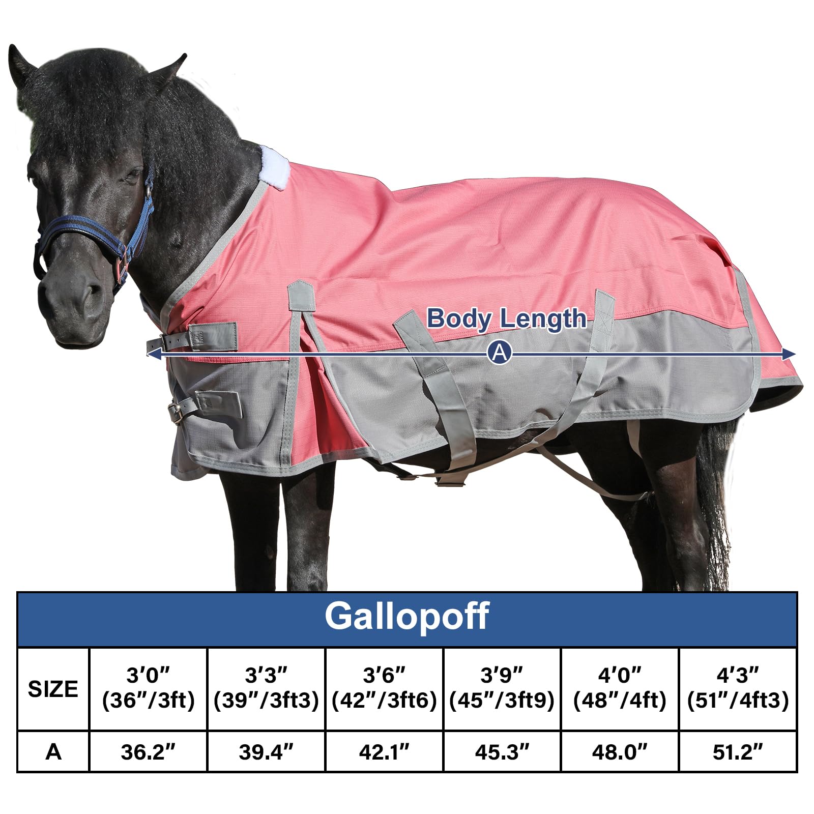 Mini Coperta da Paddock per Puledro Pony Shetland – Impermeabile 1200D Leggero 0g Telo Antipioggia per Cavallo in Miniatura Asino e Sezione A (Senza Imbottitura) Rosa 107 cm