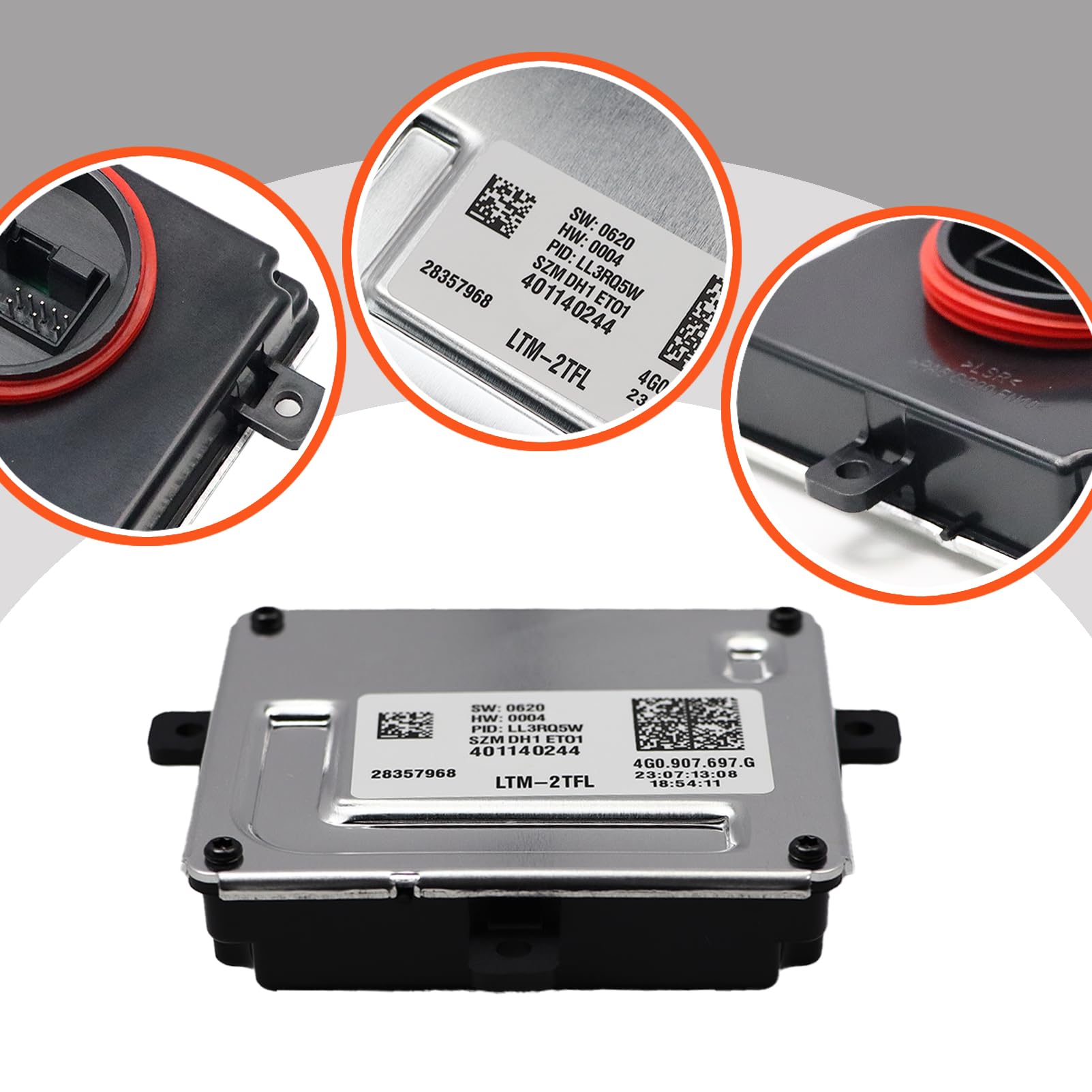 Module de contrôle de la lumière Stabilisateur 4G0907697G Contrôleur LED de phare de jour pour Amarok Caddy Golf 7 Sportsvan T5 T6 Polo Sharan Contrôleur de phare Module de puissance LTM-2TFL