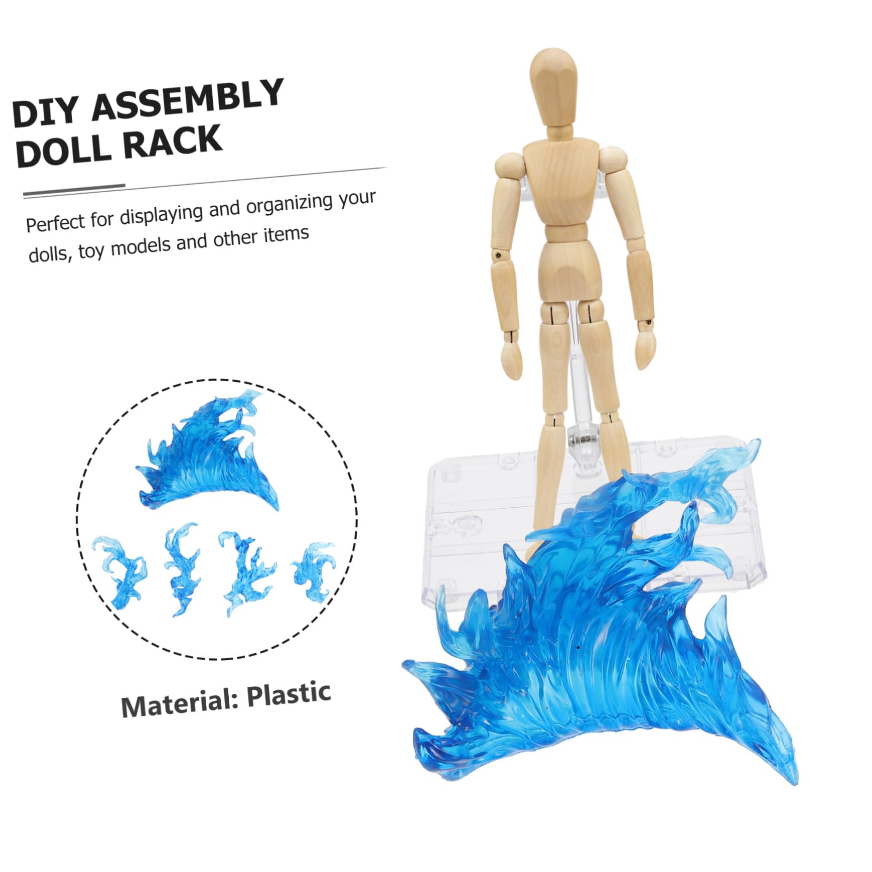 iplusmile Soporte Transparente para Figuras de Acción con Efecto Azul Base para Exhibición y Montaje de Muñecas Soporte Resistente para Figuras Coleccionables