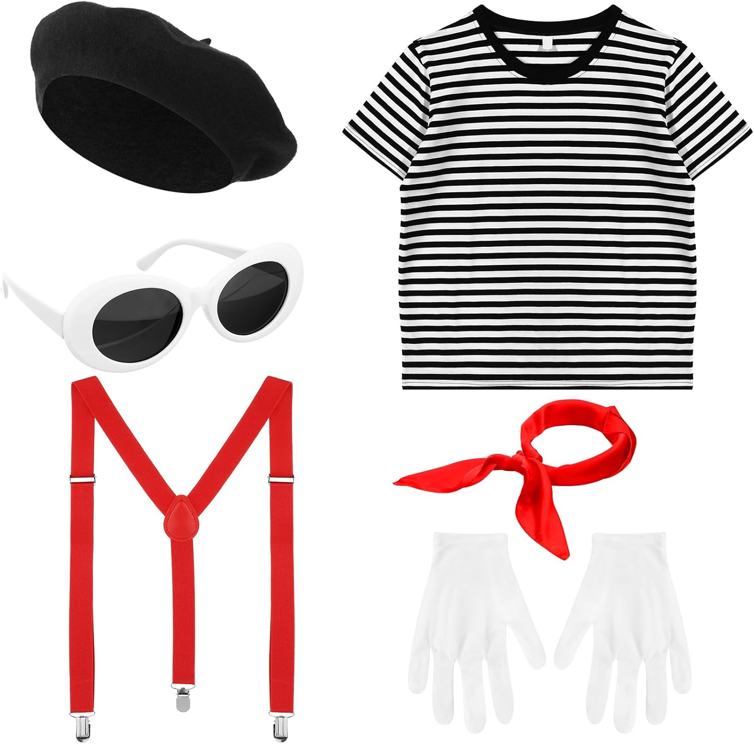 Zhanmai Women Artist Costume Accessories Halloween Adult French Artist Costume Outfit for Dress up Cosplay Party