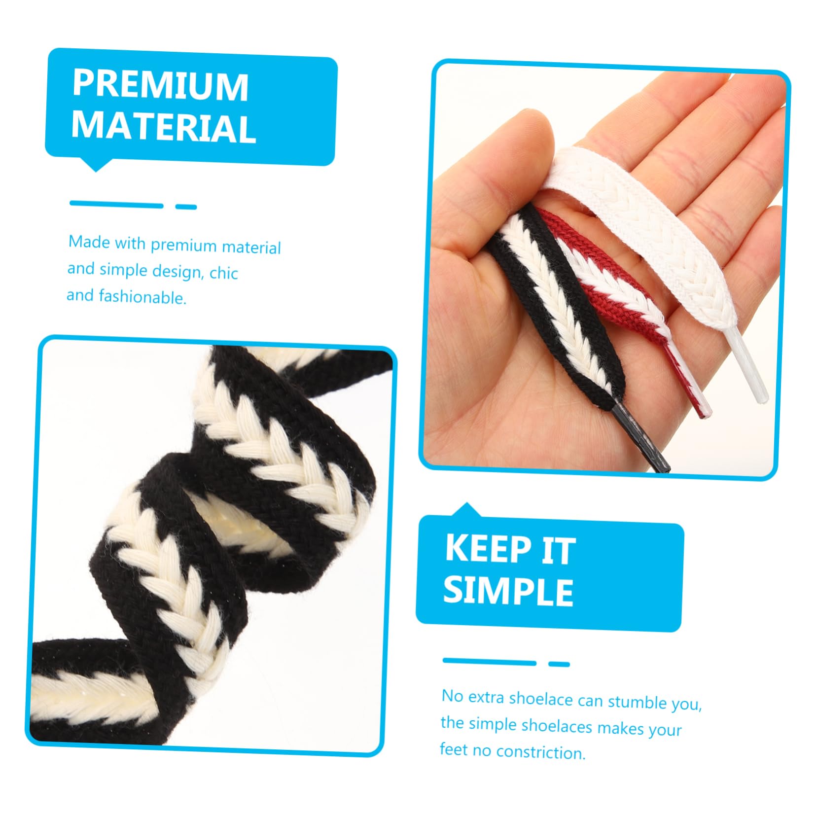 15pares Replacement Wide Shoelaces for Sneakers Casual and Outdoor Shoes Weave Design