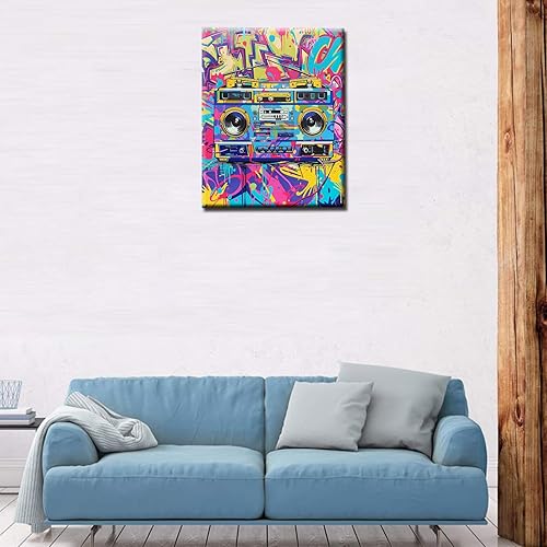 Miniatura 2 de Tucocoo Boomboxes retro - Pintura por números para adultos, radio, pintura al óleo, pinturas acrílicas, Banksy Street 80, música, arte,