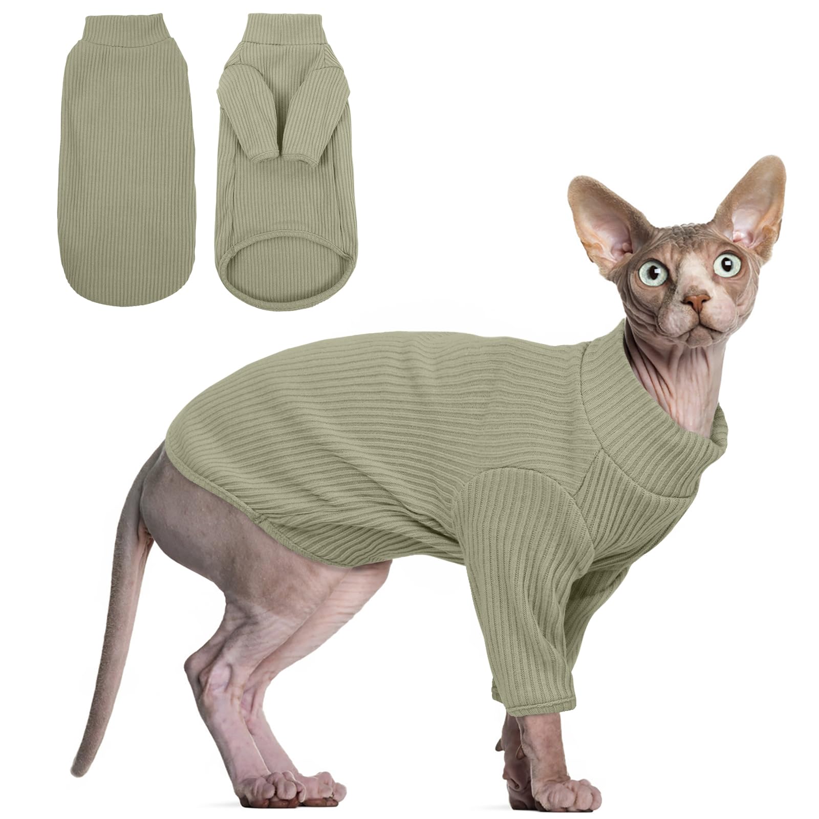 Cat Clothes, Sphynx Cat Clothing, Sphynx Cat Jumper, Cat Clothes For Cats Only, Hairless Cat Jumper, Breathable Cat Pyjamas, Warm Cat Coat, Cat Sweater, Cat Vest For Sphynx, Devon Rex-M — view 12