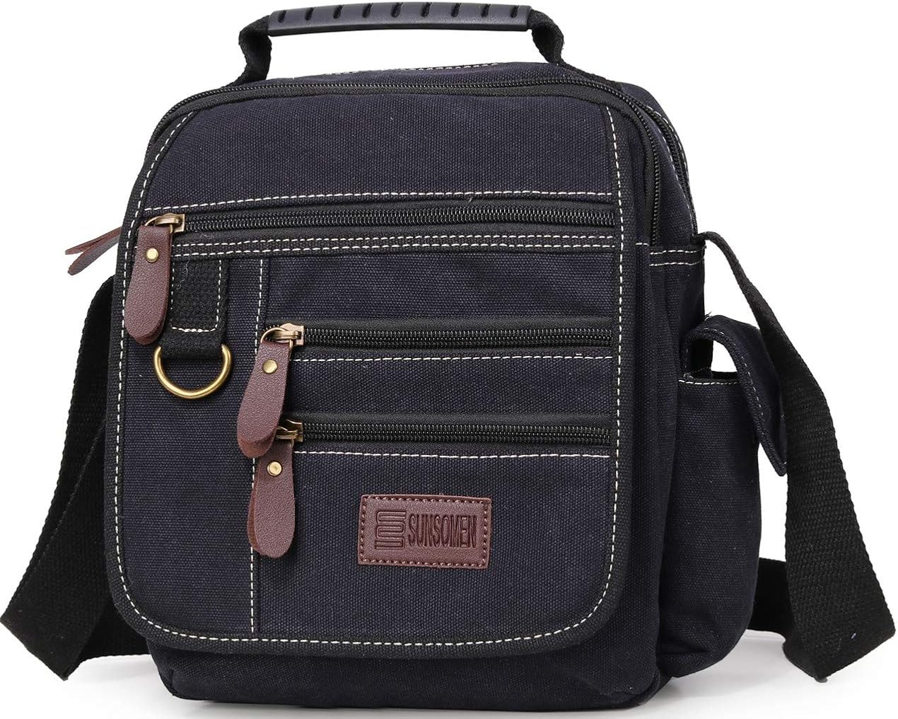 Sunsomen Mens bag Canvas Shoulder Bag Small Messenger