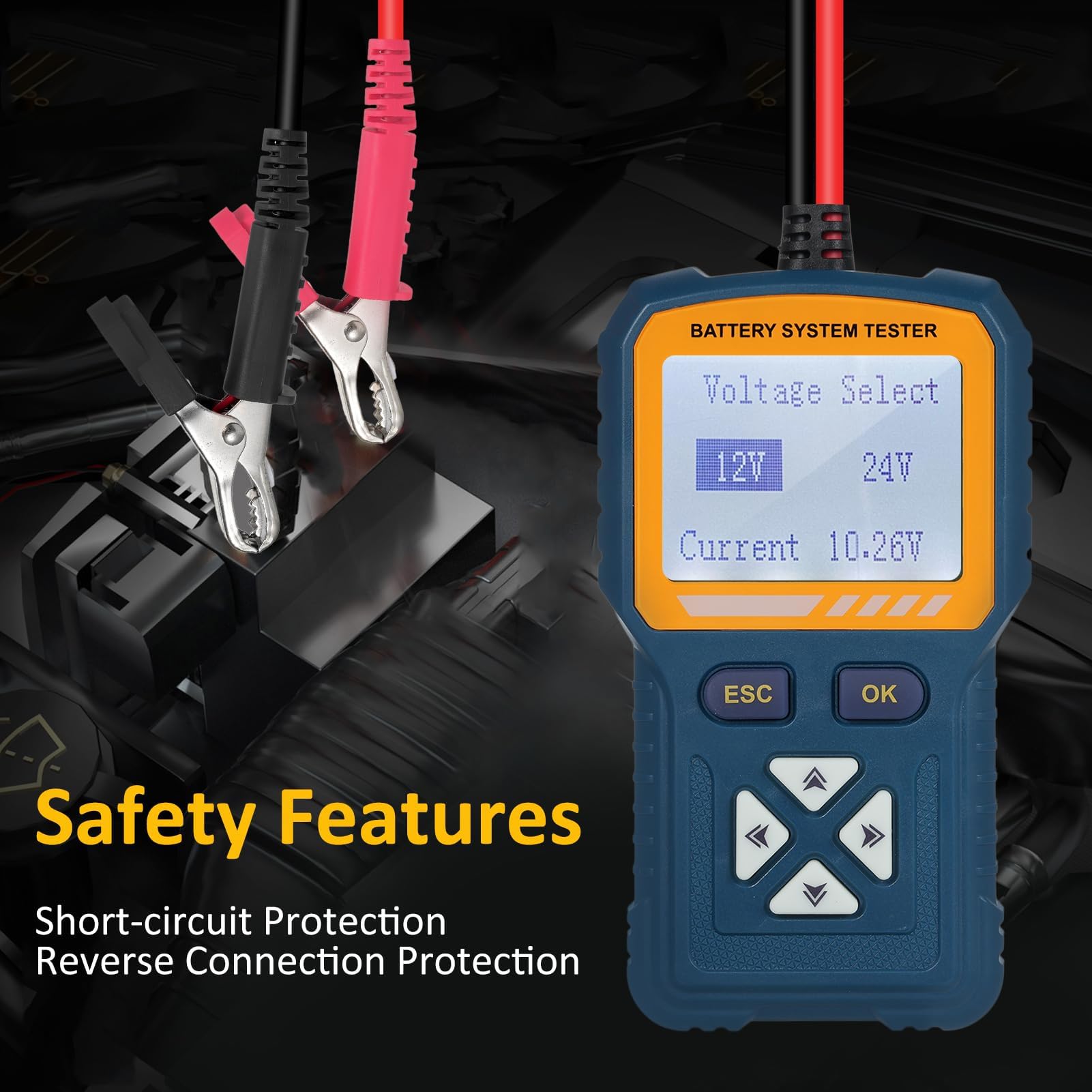 Tester per Batteria 12 V 24 V Display Digitale Tester Batteria con Risposta Rapida
