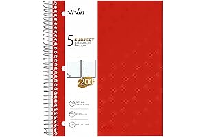 ViVin Spiral Notebook: Five Subjects and Oderly
