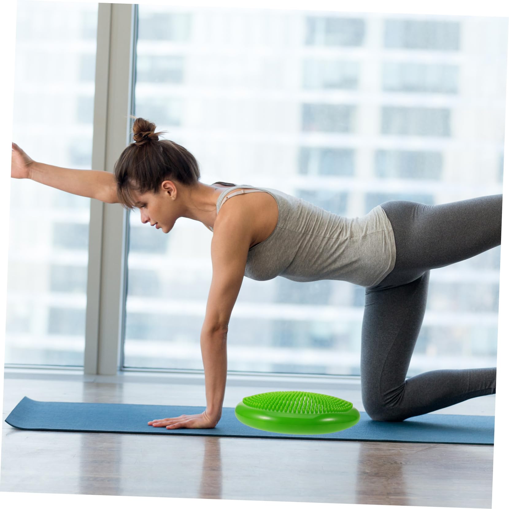 Cuscino di Equilibrio Gonfiabile Rotondo in Pvc Verde | Ginocchia e Fianchi, Uso Outdoor e Sportivo, Stabilità Multi-superficie, per Appassionati di Yoga