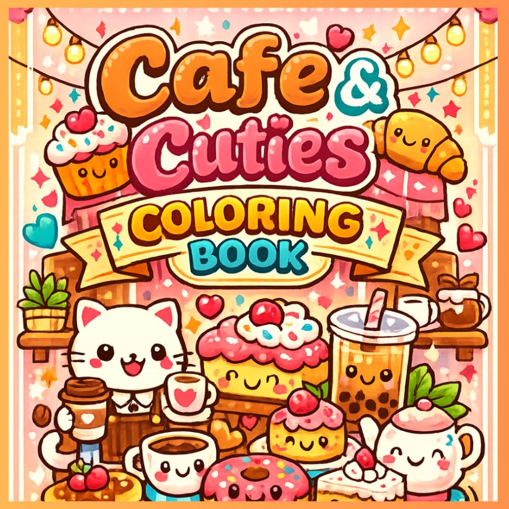 Cafe Cuties Coloring Book: Adorable Kawaii Foods to Color. Fun & Relaxing.