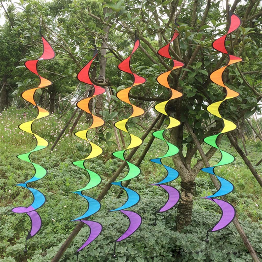 Moulin à Vent Spirale Arc-en-ciel - Décoration Colorée Pour Jardin Et Balcon, 145 Cm - 2