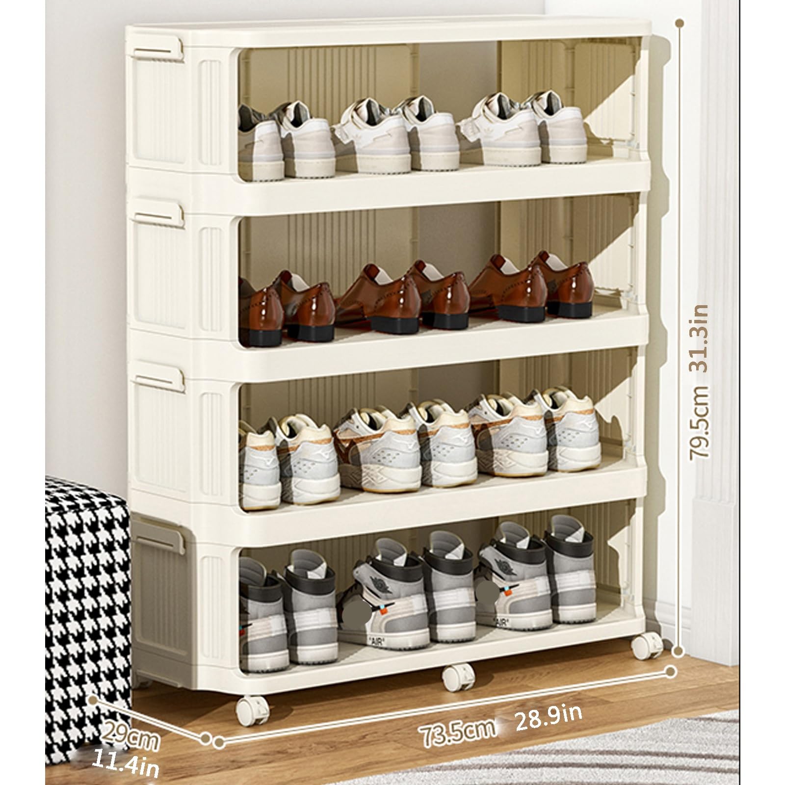 Pieghevole scarpiera salvaspazio slim,plastica scarpiera ingresso su rotelle,porta scarpe da armadio salvaspazio,moderne scarpiera plastica,scarpiera aperta,Adatto a corridoi, camere da letto, dormito