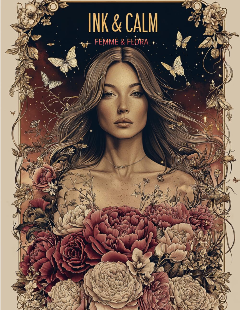 INK & CALM: Femme & Flora: Premium Adult Colouring Book Celebrating Women, Wildflowers, Feminine Portraits, Botanical Beauty and Self-Expression for ... (INK & CALM Premium Colouring Collection)