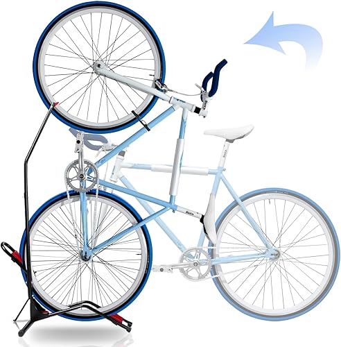 CUCESH Soporte vertical para el suelo de la bicicleta estante vertical que ahorra espacio para el garaje interior o almacenamiento del apartamento