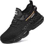 OWIF Steel Toe Safety Shoes for Men Women Lightweight Work Shoes Comfortable Cushion Construction Shoes