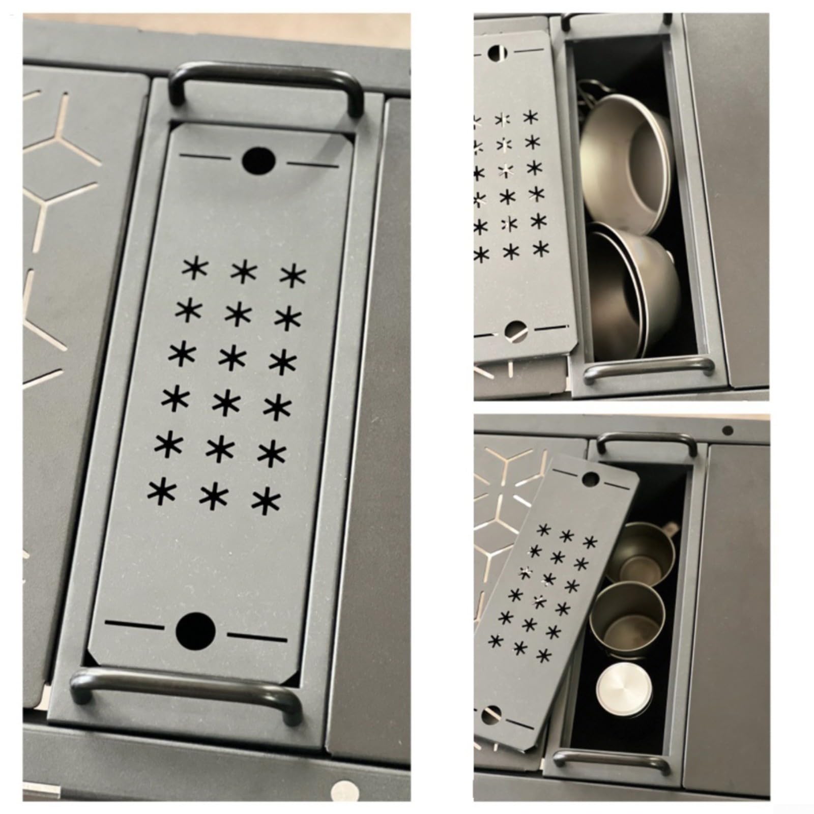 All-Steel - Caja organizadora compatible con IGT para mesa de camping, bandeja de cajón deslizante de 38 x 13 x 13 cm, almacenamiento resistente al calor para equipos de cocina al aire libre