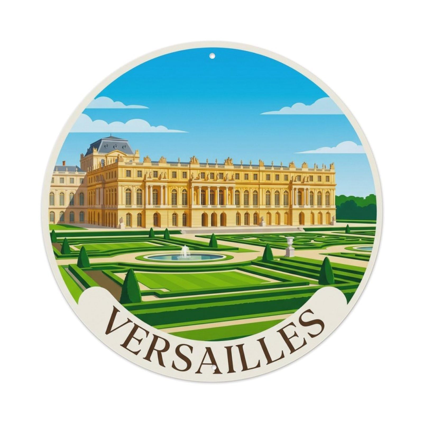 Metal Tin Sign France Vintage Travel Versailles