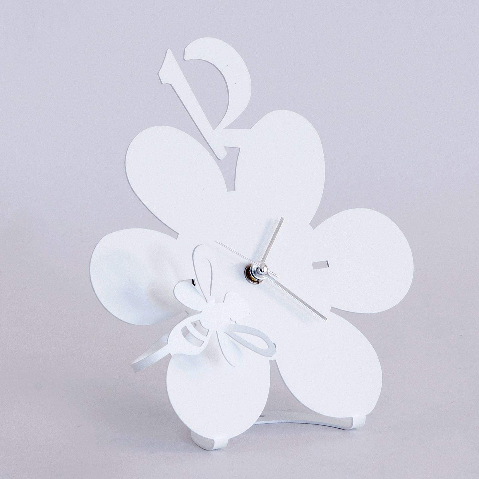 ARTI E MESTIERI Orologio da Tavolo in Metallo Ape sul Fiore Bianco :  Amazon.it: Casa e cucina