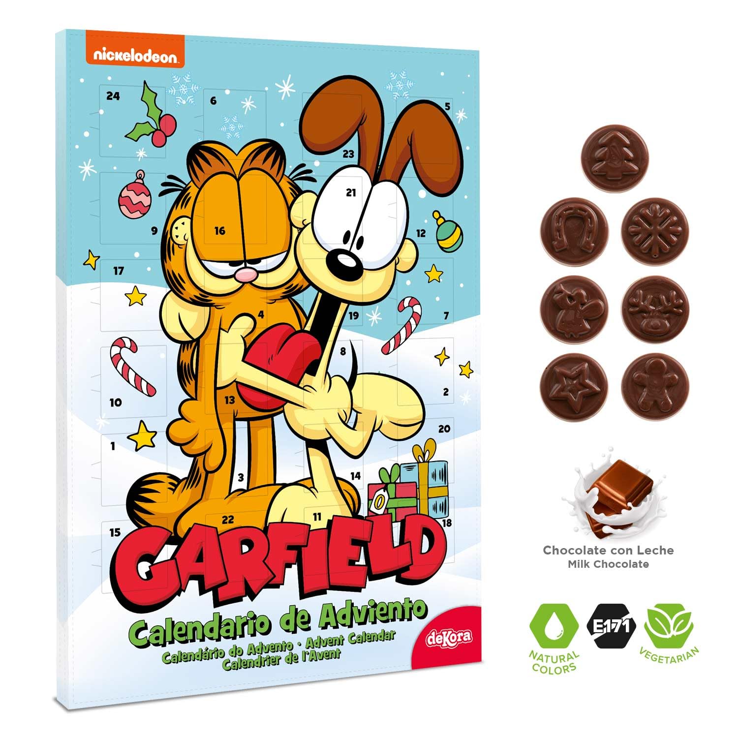 Calendario de adviento Garfield 24 chocolatinas 50g Chocolate con leche
