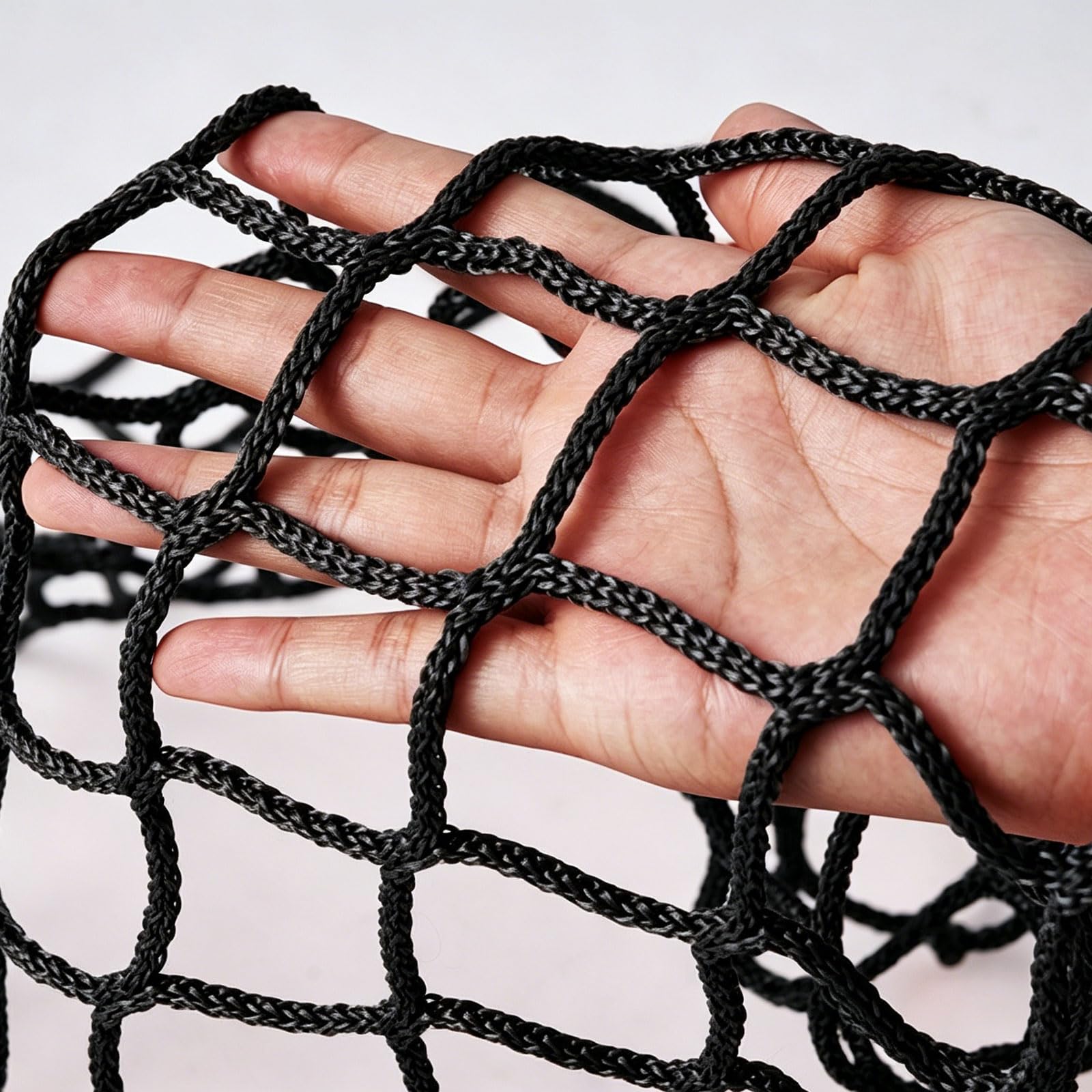 Pithsdp Rope Net Kids Safety Netting For Balcony Railings Stair Fence Playground Apartment, Knotless Polyester Guardrail Net Outdoor Terrace Decoration Grid(Size:2M×9M(6.5FT×29.5FT),Color:black)