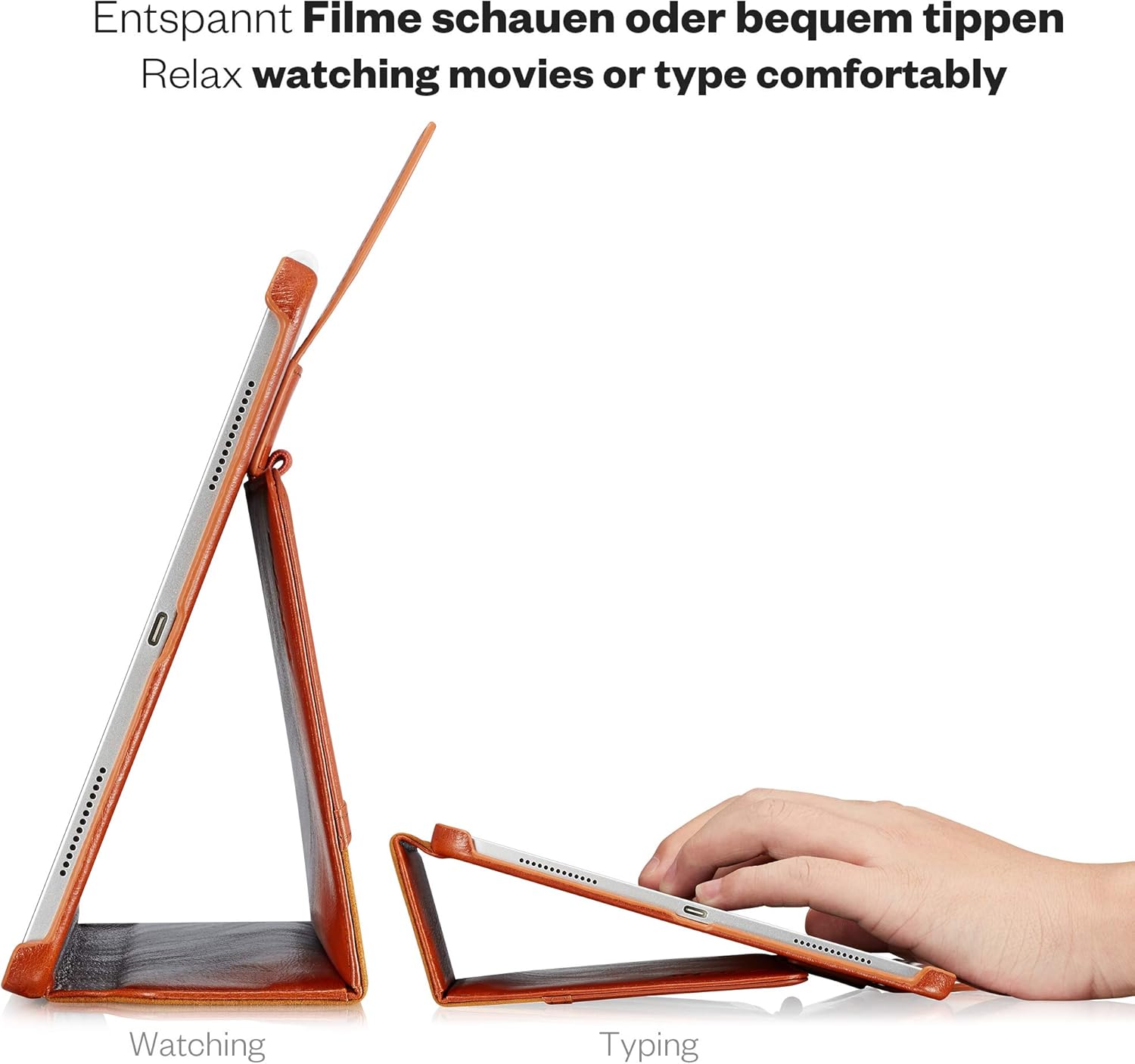 Crazy Clearance KAVAJ Case Leather Cover London Works with Apple iPad Pro 11 2021/2020 Cognac-Brown Genuine Cowhide Leather with Pencil Holder Supports Apple Pencil Slim Fit Smart Folio