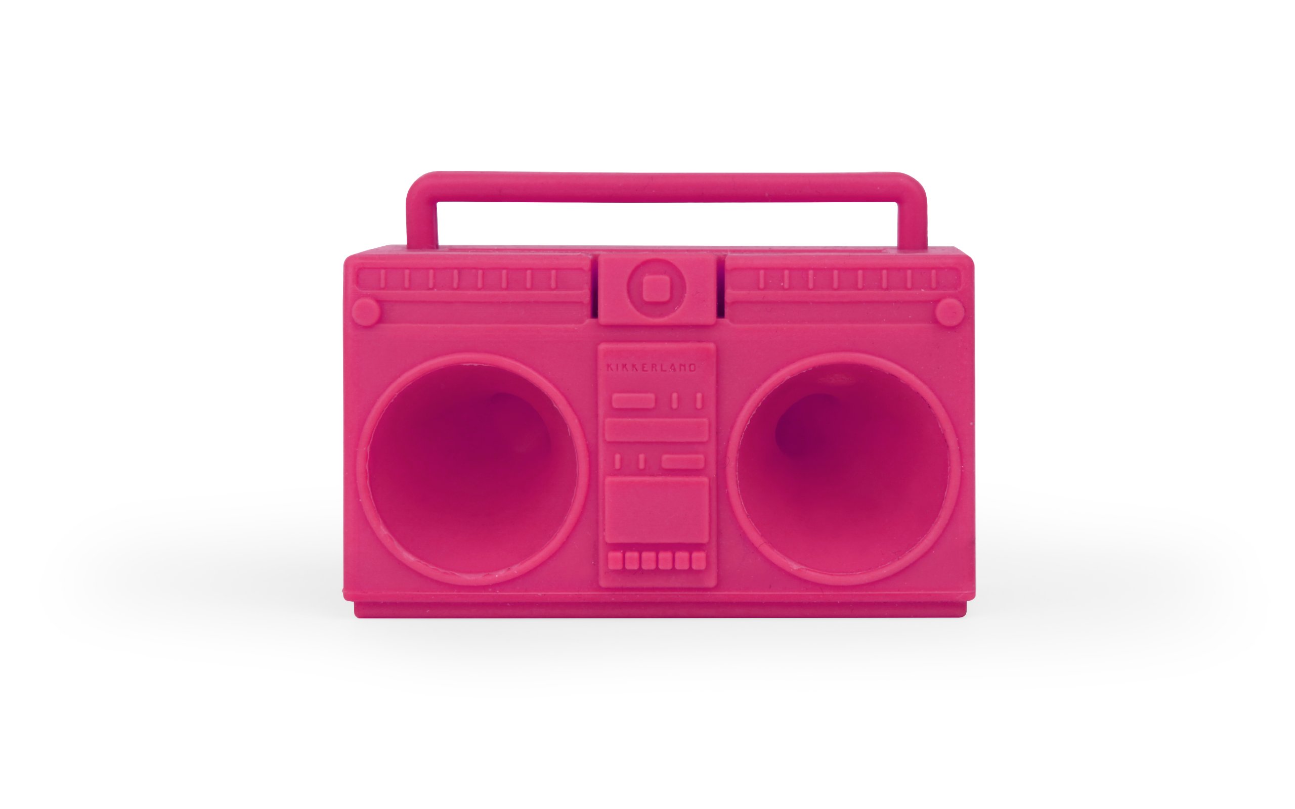 Kikkerland Boombox Speaker - Retail Packaging - Pink/Gray