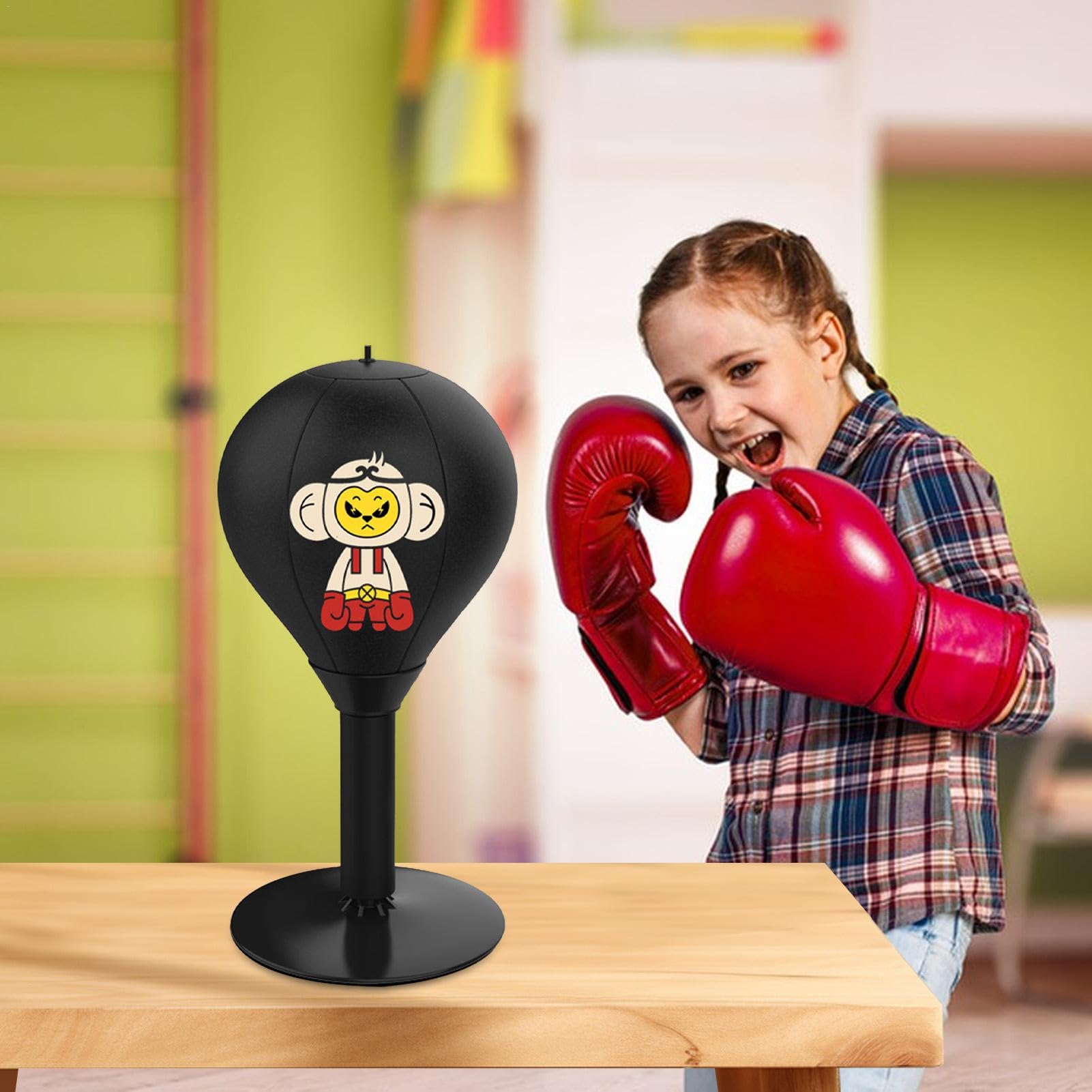 Sac De Boxe Et De Boxe – 17,7 X 39 Cm, Sac Lourd Sur Pied | Sac De Boxe De Table En Acier Inoxydable | Kit D'entraînement De Coordination Œil-main, Équipement De Boxe, Entraîneur Sportif Pour Salle De