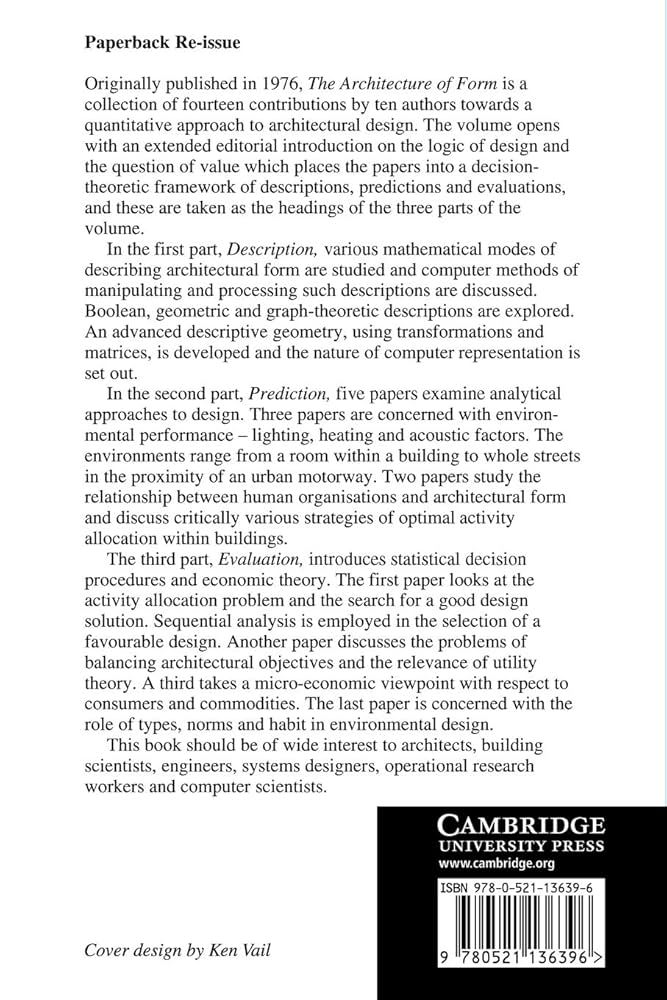 Amazon.com: The Architecture of Form (Cambridge Urban and