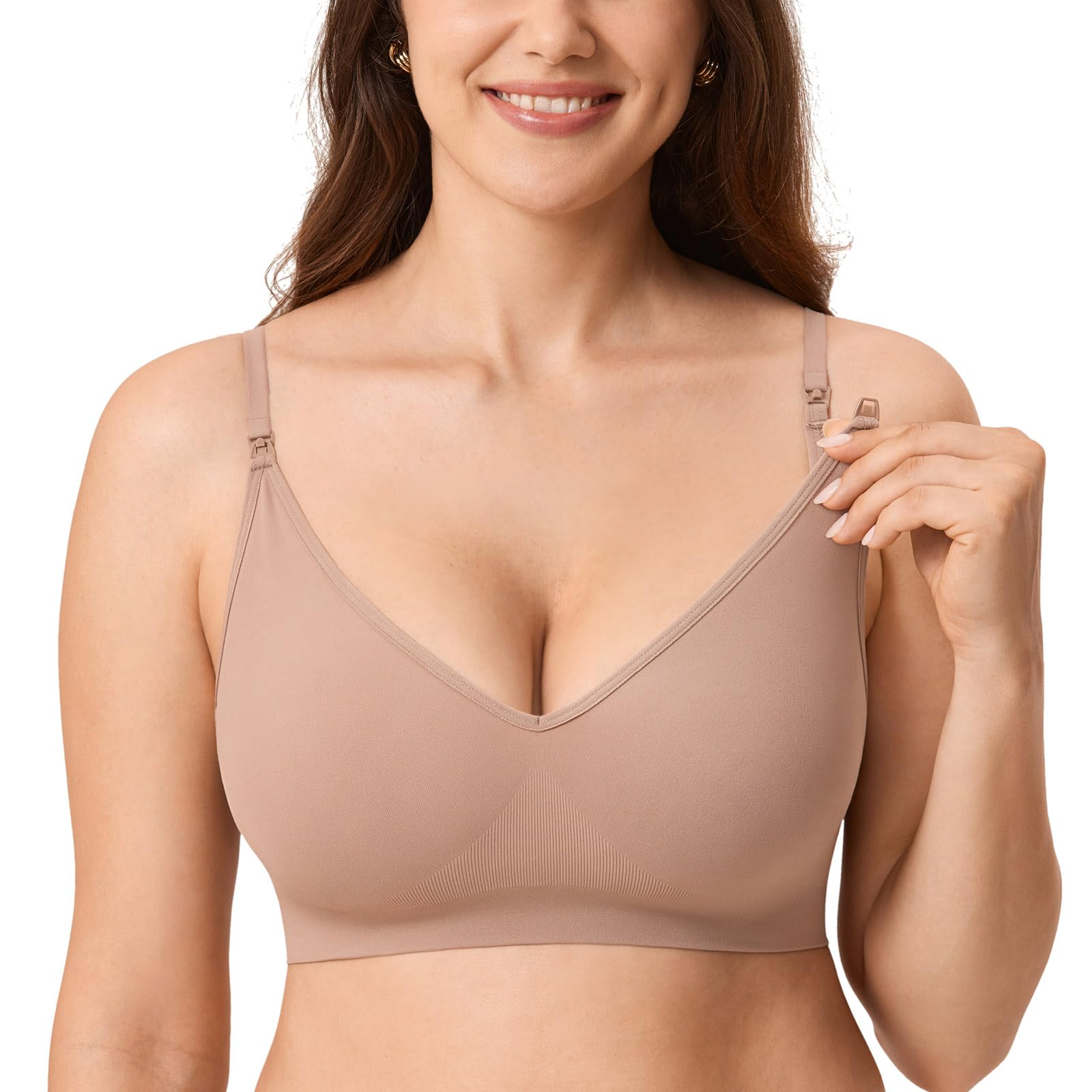 MOMANDA Damen Still BH ohne Bügel Ultraweicher Seamless Bralette Ungepolsterter Schwangerschafts BHS