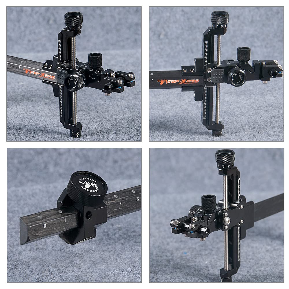 ‌Compoundbogen-Visier TP8810 Carbonfaser-Halterung CNC-gefertigt Schnell einstellbar LH/RH Bogenschießen Jagd Schießen Wettkampf Ziel