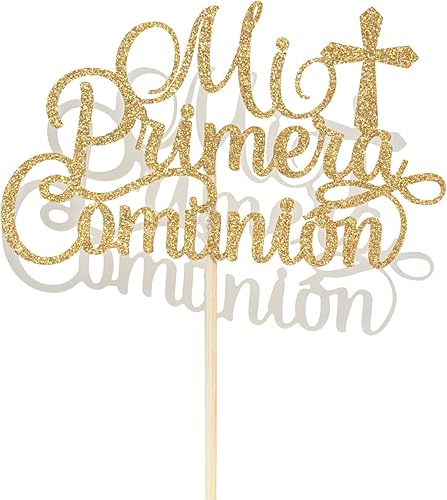 Miniatura 6 de Mi Primera Comunión - Decoración para pastel de bautismo - Primera comunión, Dios bendiga a este niño, boda, baby shower, decoración de fiesta de