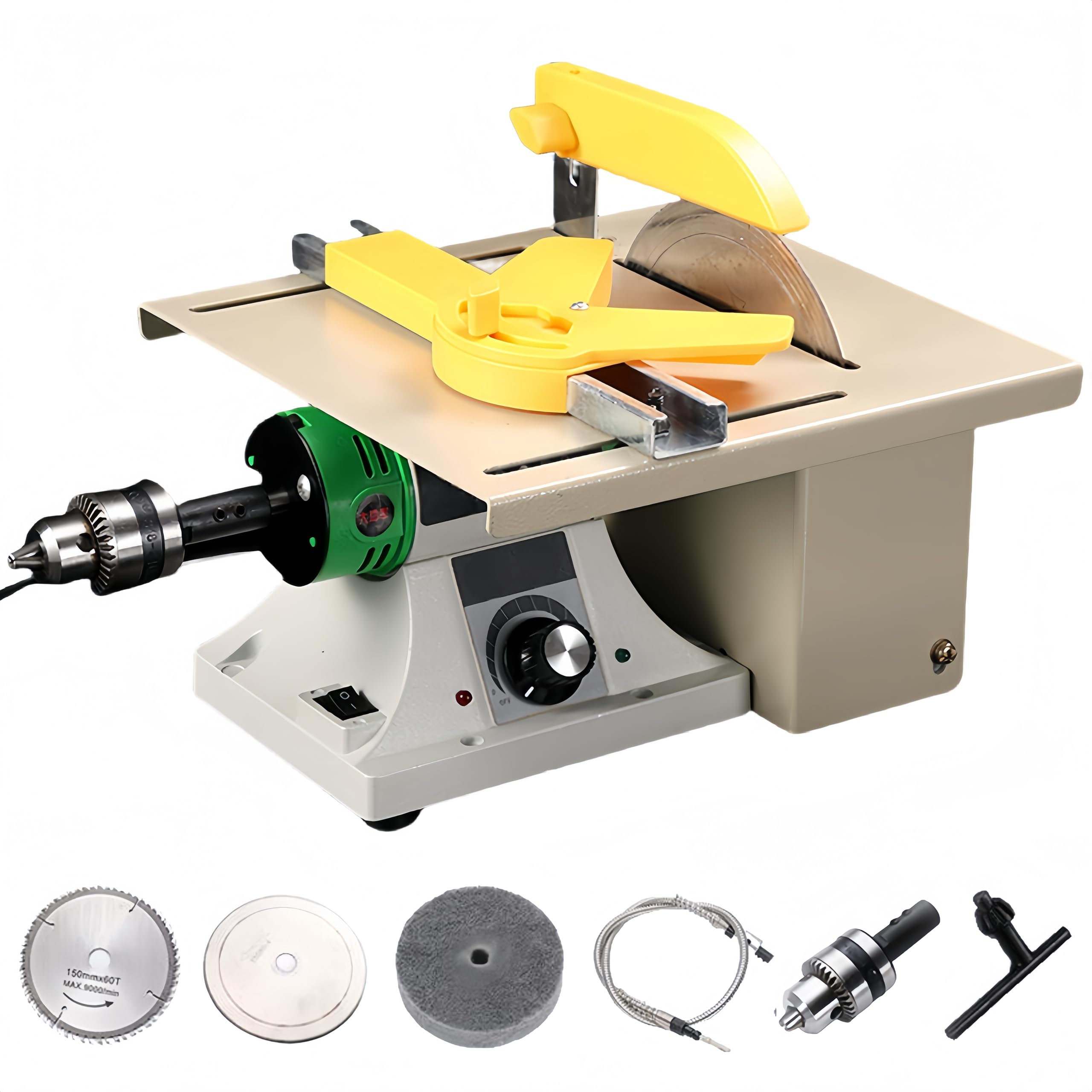 Lapidary Rock Saw, 110V 750W Mini Jewelry Table Saw, Lapidary Equipment Rock Cutter Grinder Polisher Machine with Adjustable Cutting Width & Angle for Cutting Rocks Stones Woodworking 800-10,000 RPM