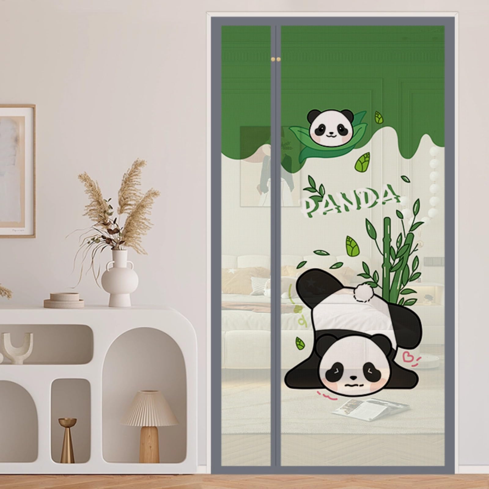 Moustiquaire magnétique automatique Panda 1 Right Opening pour pièce climatisée 32x80in