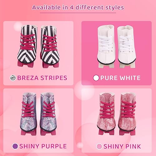Miniatura 9 de MSYO 6 pares de zapatos de muñeca para muñecas de 14 pulgadas, bonitos zapatos de muñeca para muñecas americanas de 14 pulgadas, zapatos de muñeca