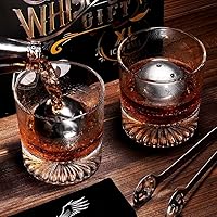 Vista 3 de Bolas de whisky reutilizables de 2.165 in, regalos de bourbon para hombres, rellenos de calcetines, piedras de hielo de whisky con pinzas, para papá