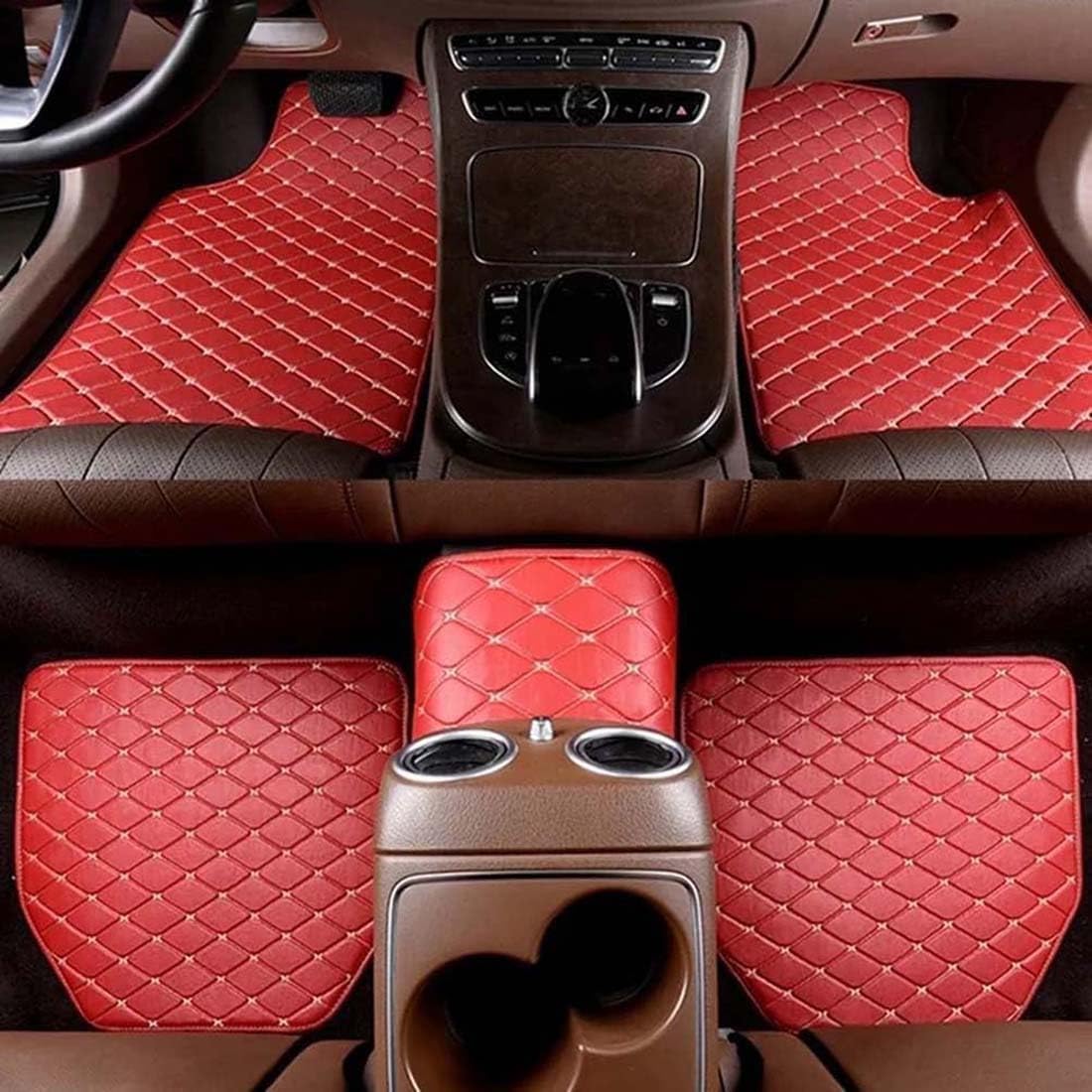 NIKTVEZ Car Mats, for Citroen C3/C3 Aircross/C3 Picasso/AirCross/C3 Non-Slip Floor Mat Heavy Duty Car Floor Mat for Cars Water Proof & Easy To Clean,E