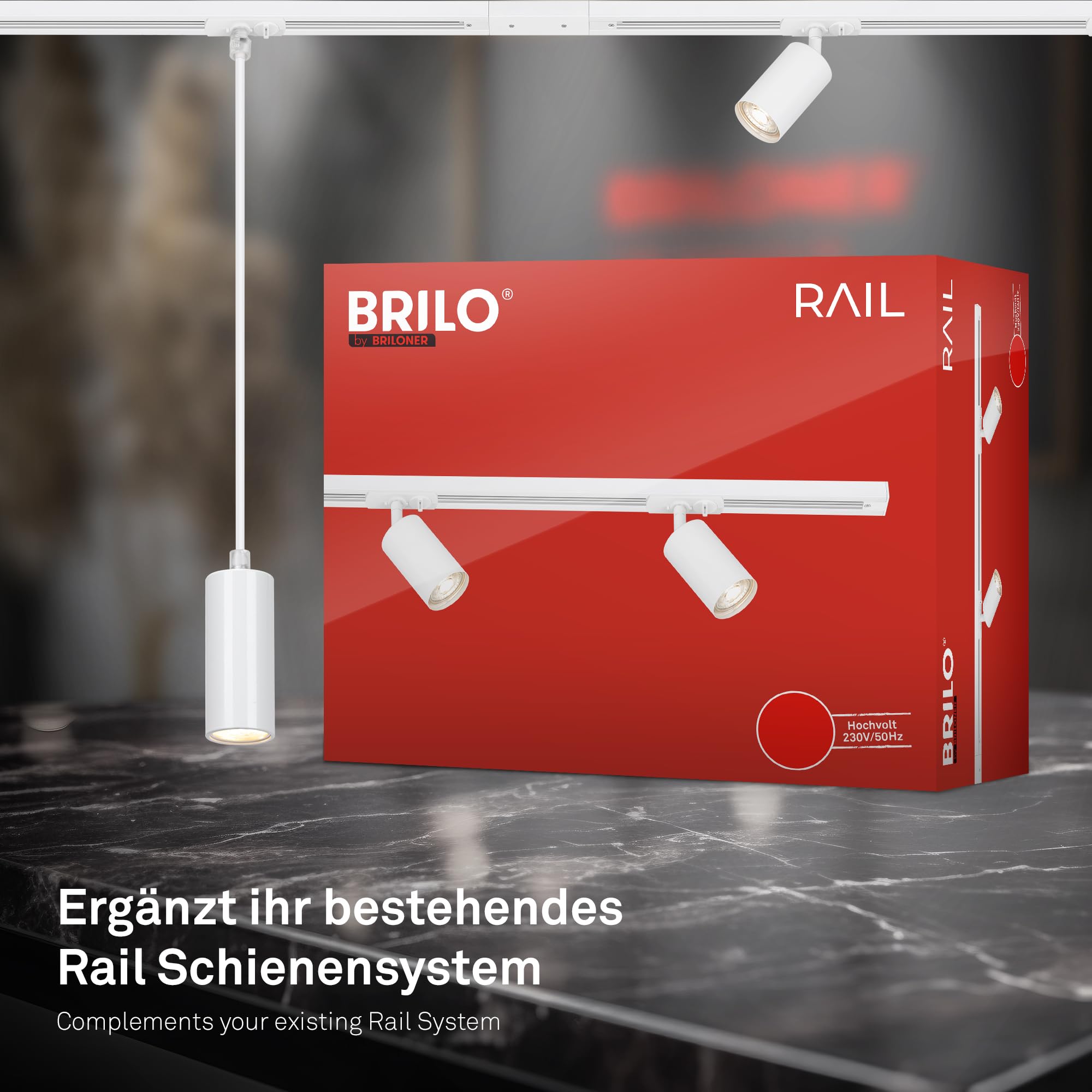 BRILONER Rail Railverlichting Uitbreiding Hanglamp Pendellamp Dimbaar Incl Warm Wit Licht 3 000k 130cm Hoogte Verstelbaar 1972223971