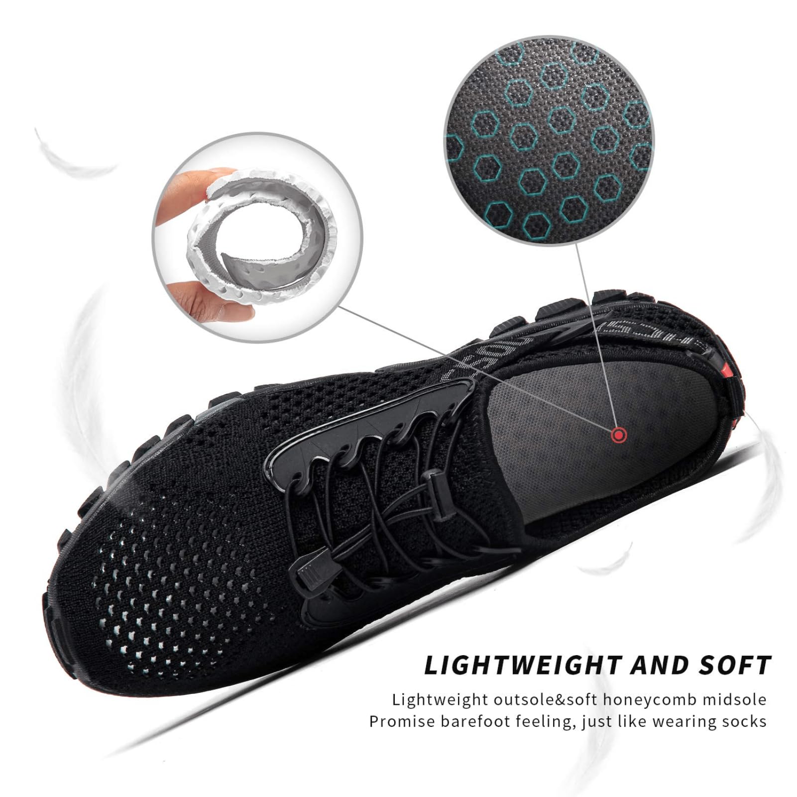 SOBASO Wanderschuhe Herren Damen Anti-Rutsch Mesh Atmungsaktiv Traillaufschuhe für Outdoor Sport Walk Arbeit Camp