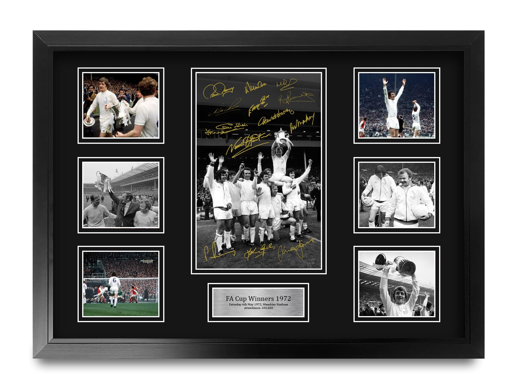 HWC Trading FR A2 Leeds United FA Cup Winners 1972 Printed Memorabilia Signed Autograph Photograph Display for Football Fans and Supporters - A2 Framed