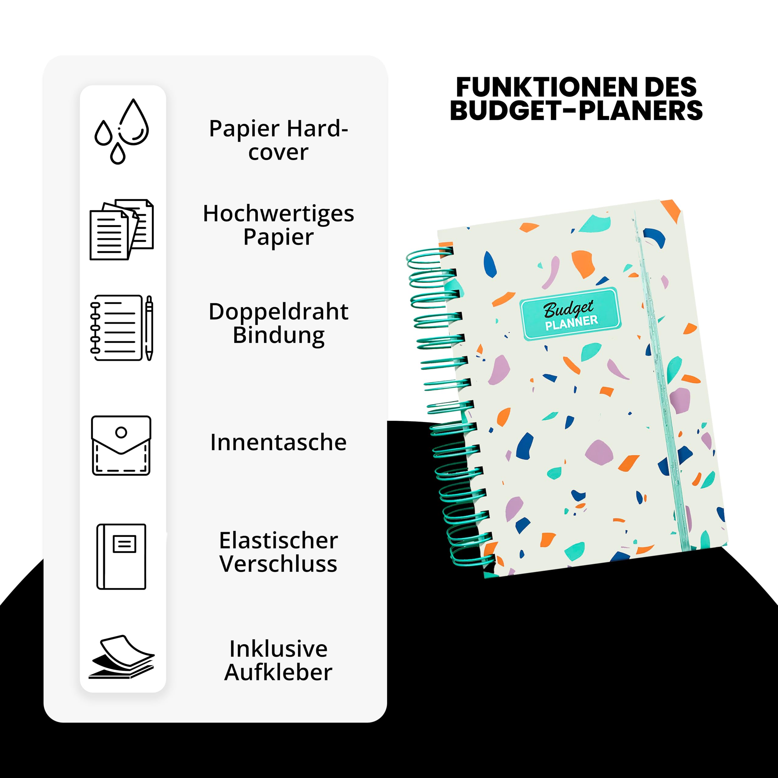 Household Book 2025 - Budget Planner with Spiral Bound | Perfect Personal Organiser for Entering Your Income, Expenses & Savings Goals | Save My Money (Green with White) - Image 2
