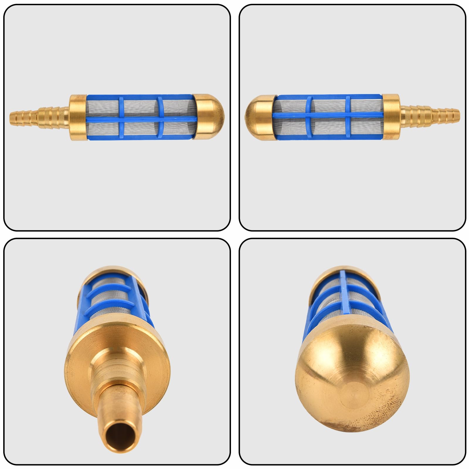 Saugschlauchfilter aus Messing, Wasserpumpensieb mit 1,9 cm (3/4 Zoll), 1,27 cm (1/2 Zoll) Schlauchanschluss, passend für Hochdruckreiniger (1 Stück)