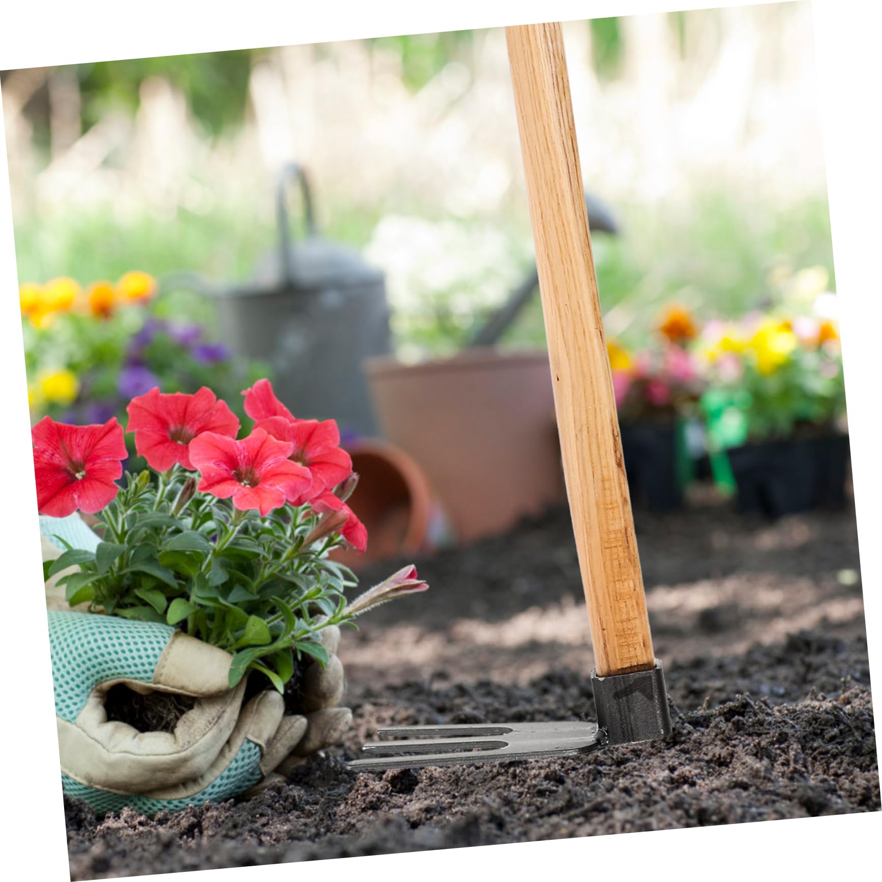 SUPVOX Azada Mango De Madera Herramienta Reutilizable para Desherbar Azada para Cultivo De Hortalizas para Jardinería Casera