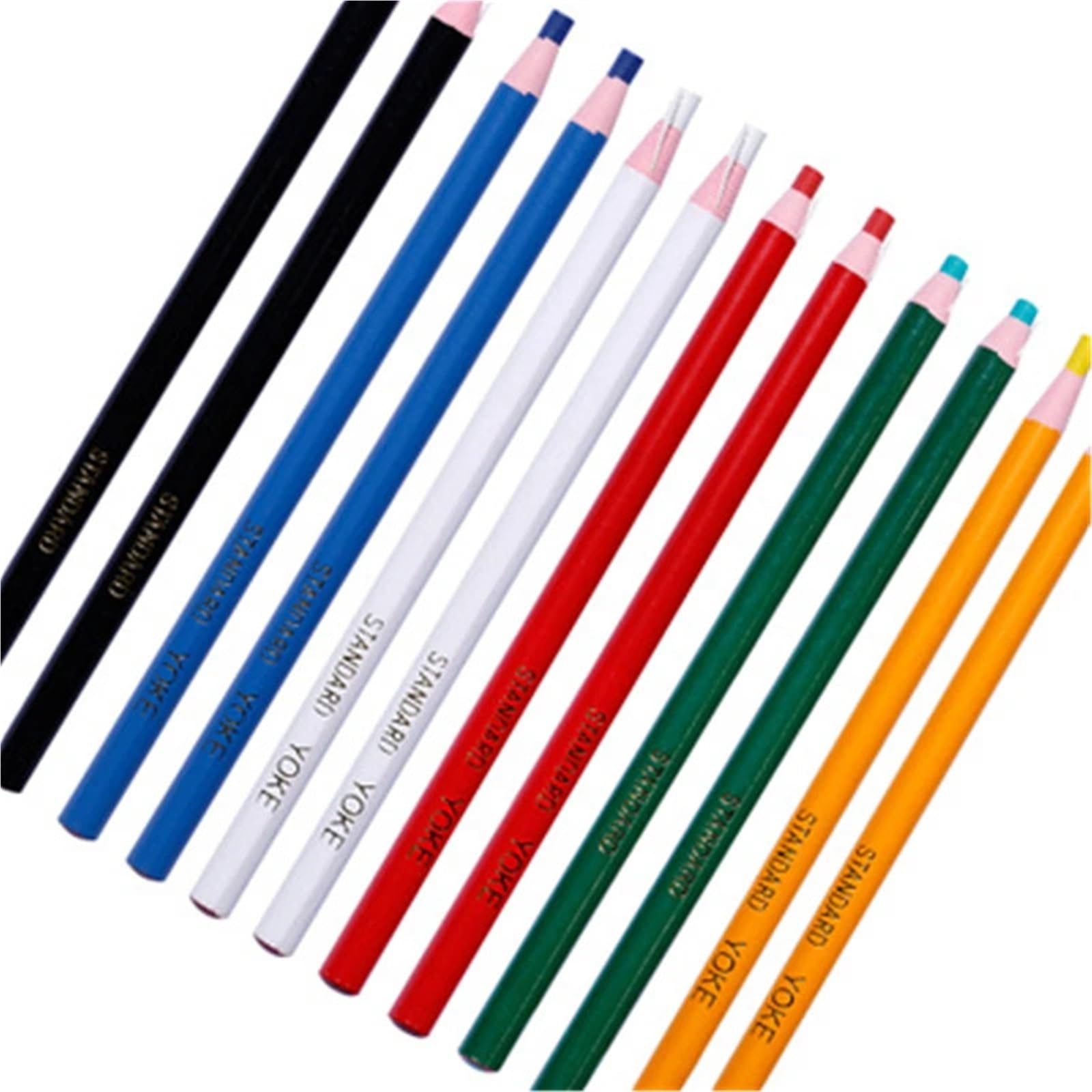 Schneiderkreide Marker Stift Nähen Werkzeuge Nähen Kreide Cut-freies for Schneider Kleidungsstück Bleistift Nähen Zubehör Stoff Bleistifte für Stoff(12pcs Multi)