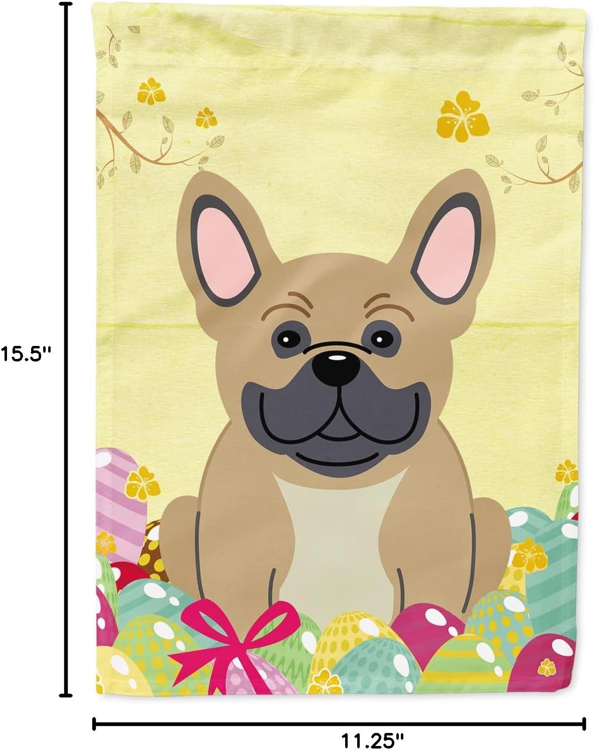 Caroline's Treasures BB6010GF Easter Eggs French Bulldog Cream Garden Flag Mailbox Flag Decorative Yard Flag Banner Outside Patio Artwork Yard Flower Beds, Garden Size, Multicolor