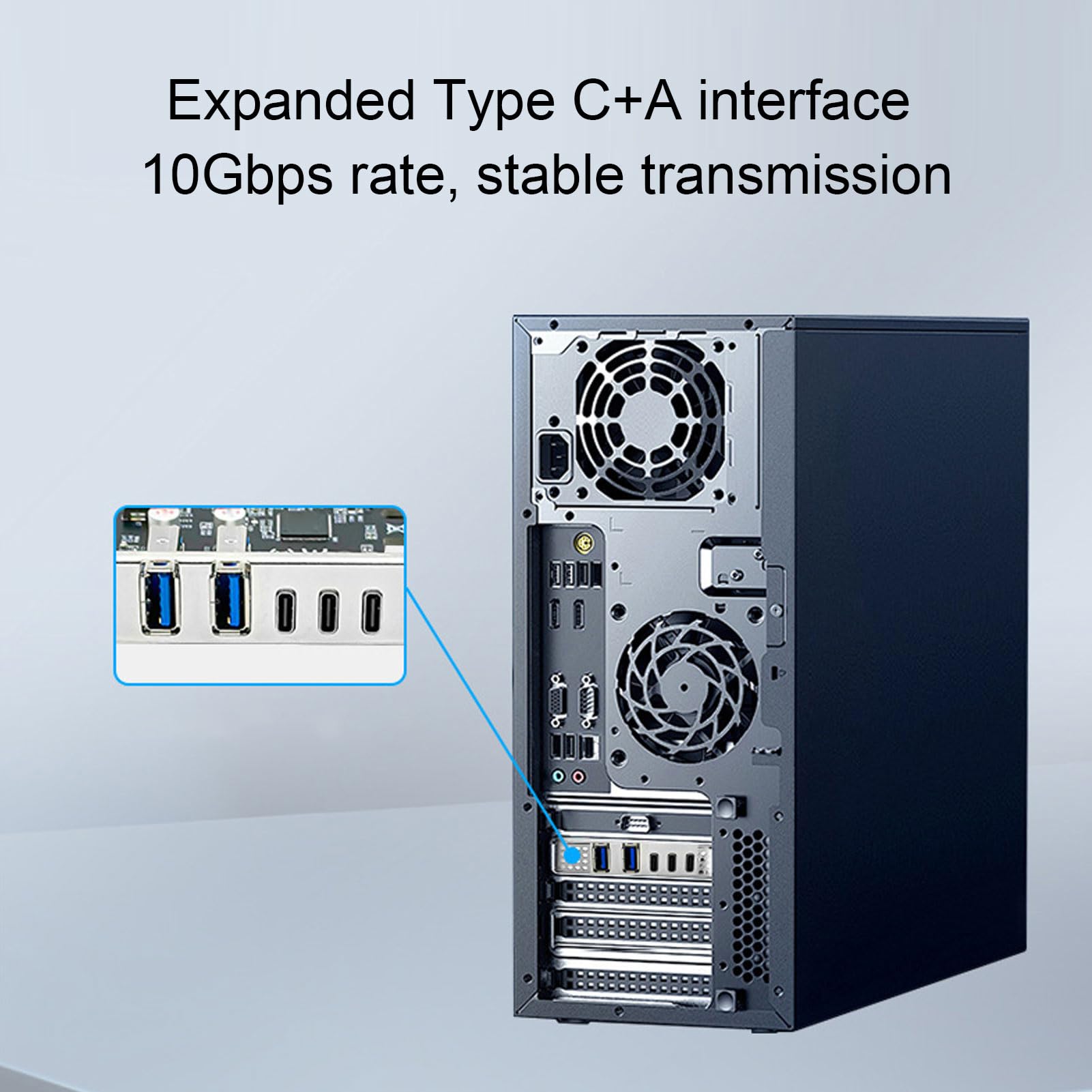 banapoy Scheda PCIE USB 3.0, Scheda di Espansione da 10 Gbps PCI Express a USB Tipo C con 2 Porte 3.0 e Porte C, per PC Desktop
